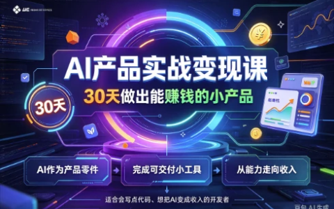 AI产品实战变现课，30天做出能赚钱的小产品
